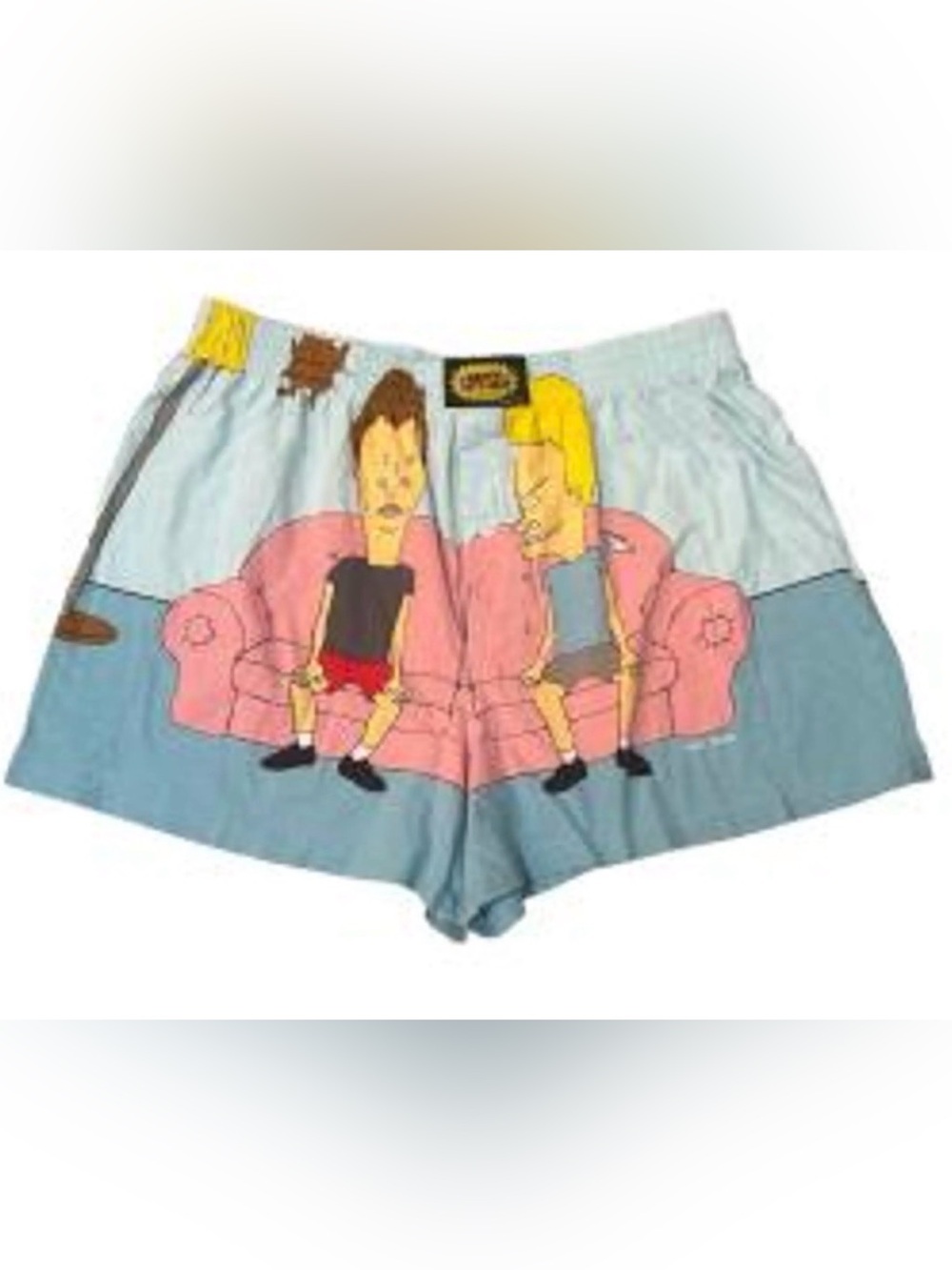 NWOT Universal Beavis & Butt-Head Boxers in Light Blue with Yellow Accent Sz Med